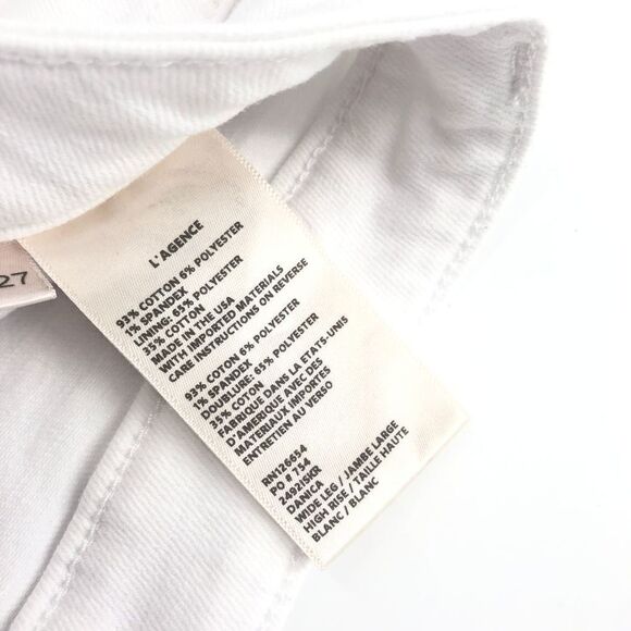 L'agence Danica High-rise Wide-leg Jeans in Blanc 27 - Picture 9 of 12